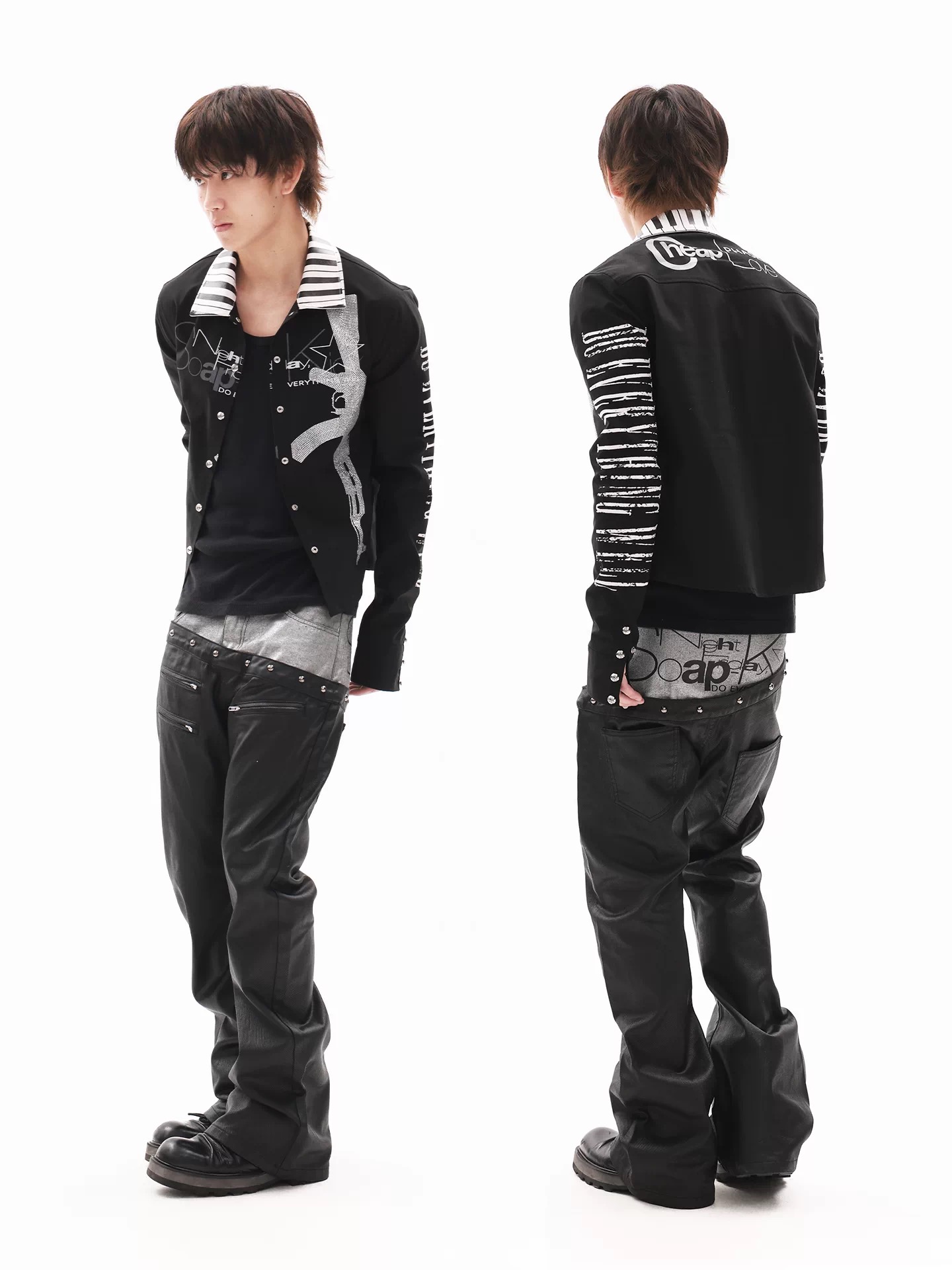 DETWONLINE™"Dark Noir"Wax‑Coated Jeans