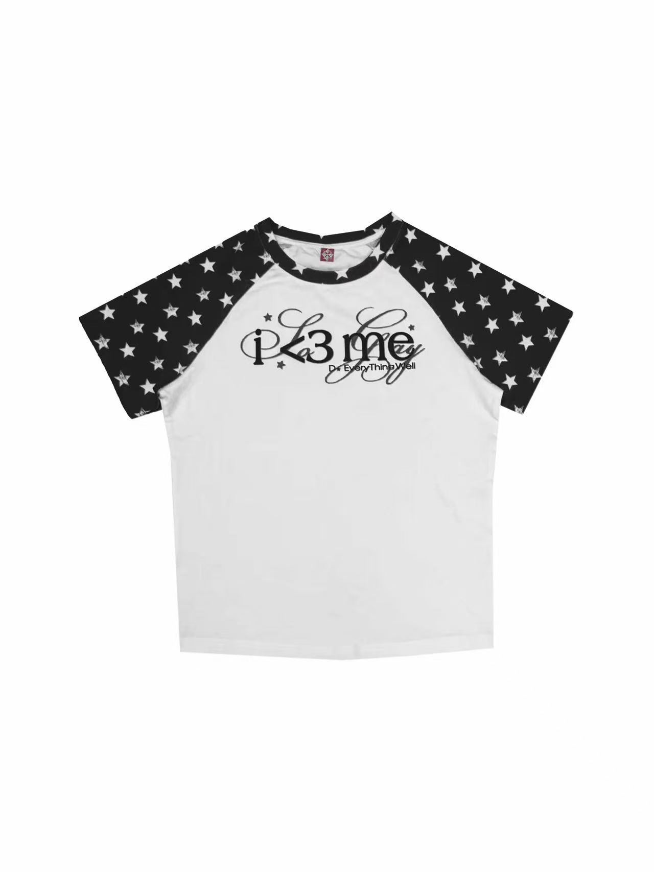 DETWONLINE™"i <3 me" Star-Print Raglan Sleeve T-Shirt