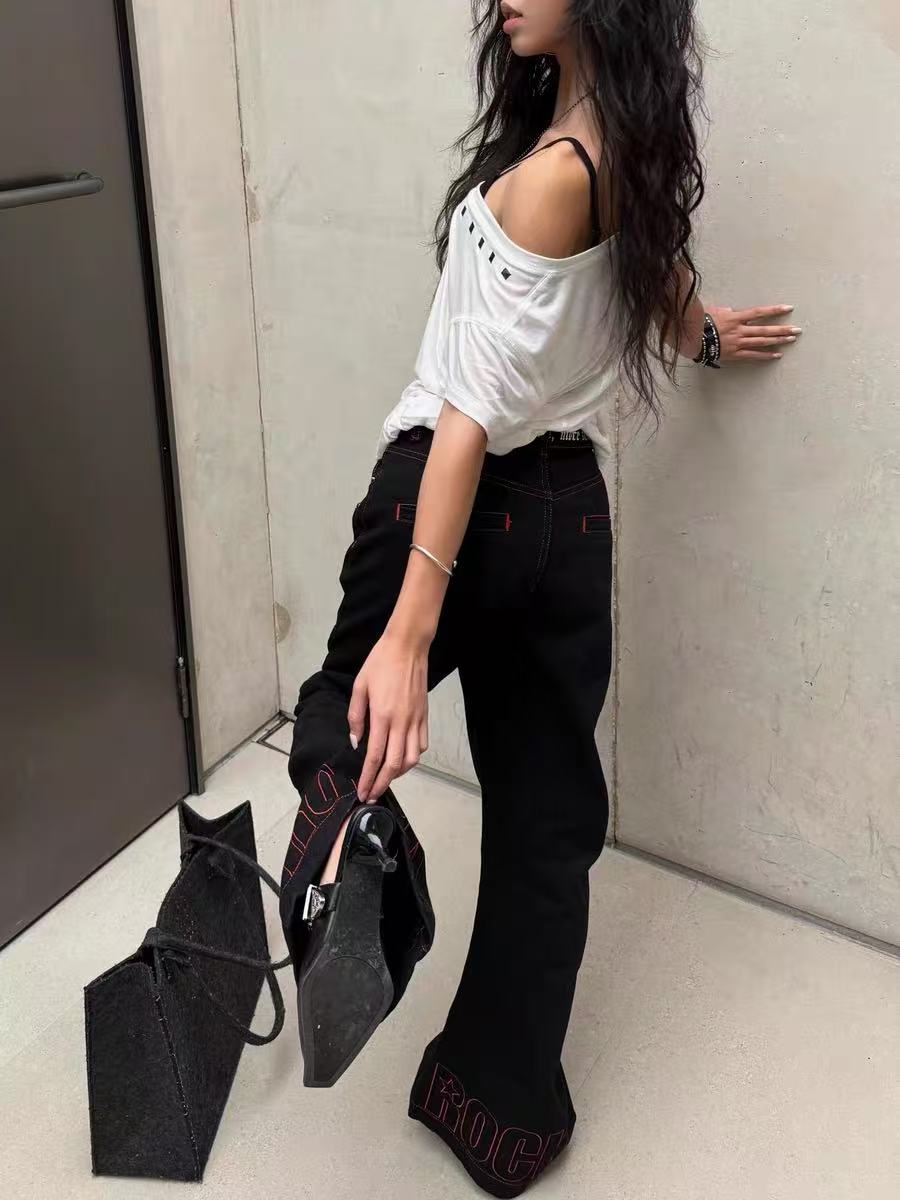 Machete-Slash Ribbon Jeans