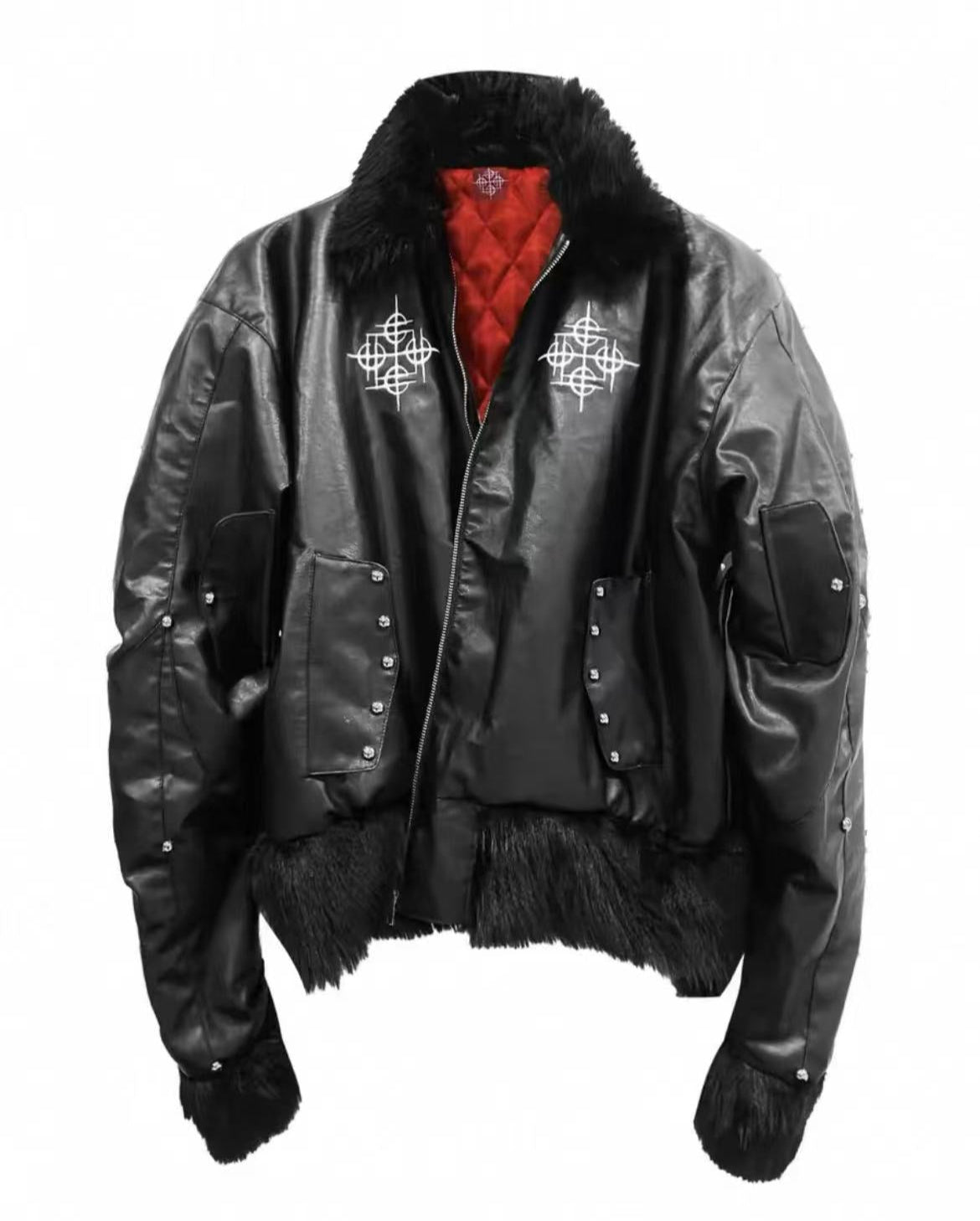 Detw online leather jacket with fur BomberDetw online leather jacket with fur Bomber