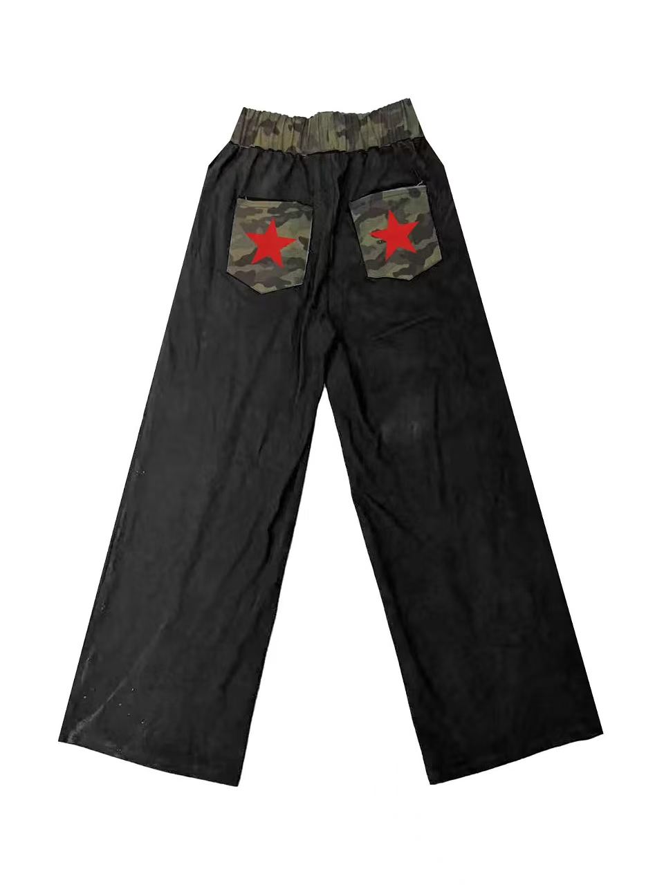 DETWONLINE™Retro Five-Pointed Star Horse Print Wide Leg Casual Pants