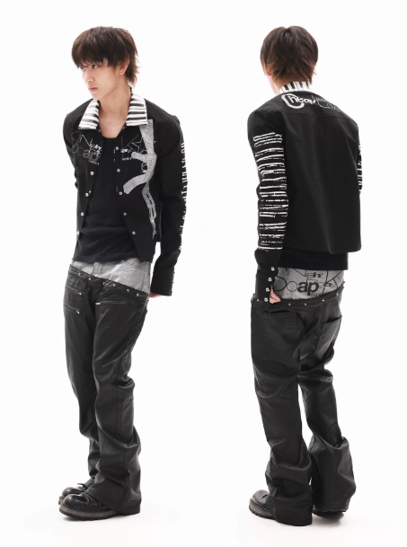 DETWONLINE™"Dark Noir"Wax‑Coated Jeans