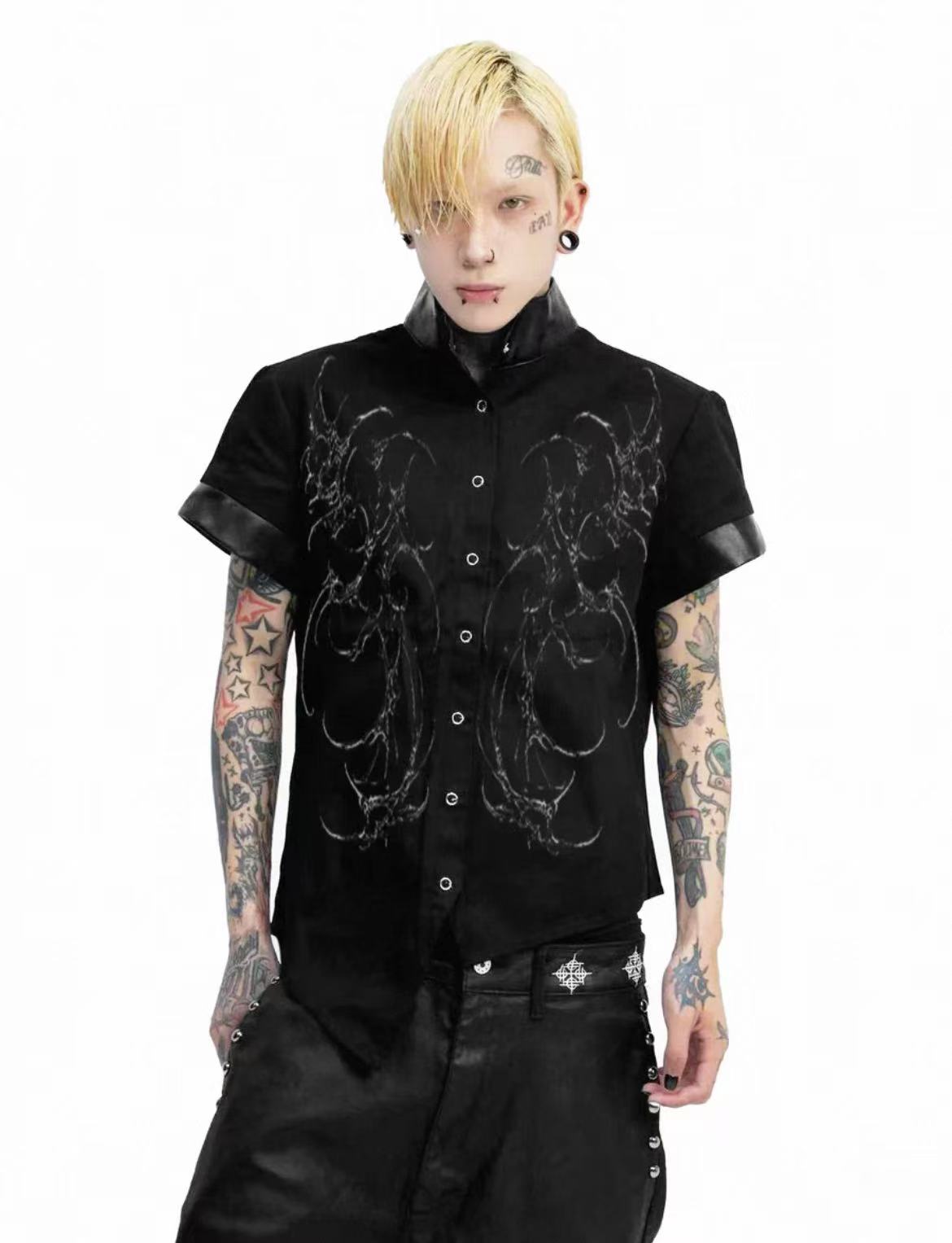 Detwonline Punk Dark Style Short Sleeve Shirt