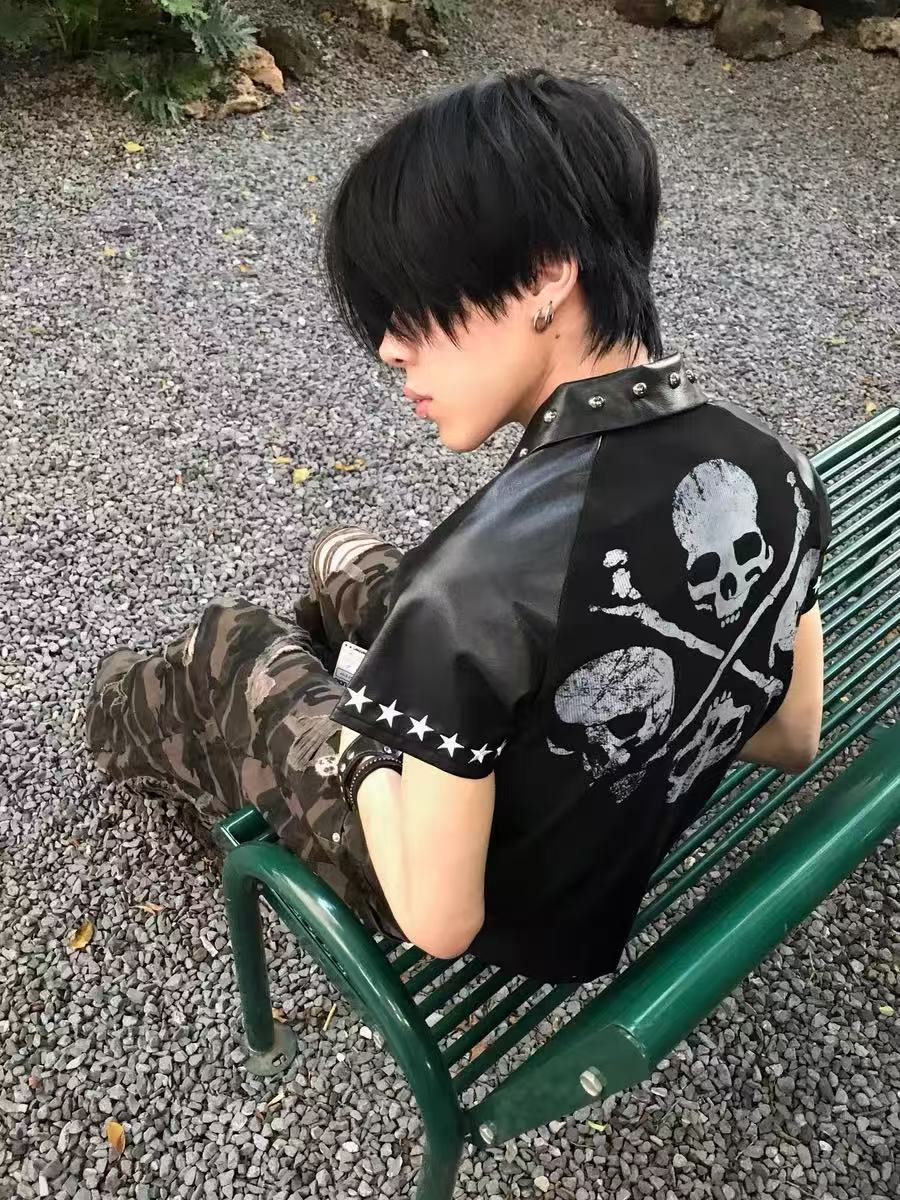 Detw Dark punk polo shirt