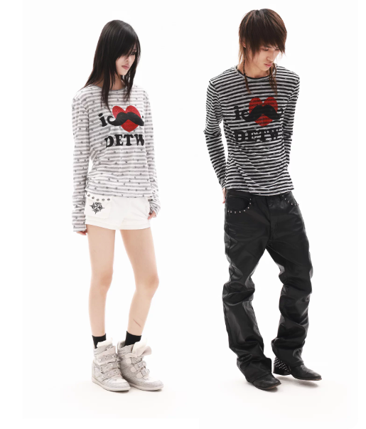 DETWONLINE™"I LOVE Mustache"Long‑Sleeve Tee