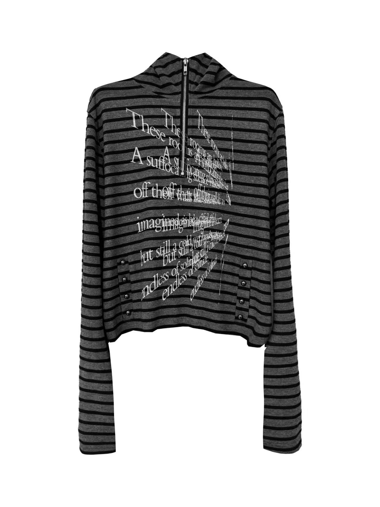 DETWONLINE Striped Zipper Jacket