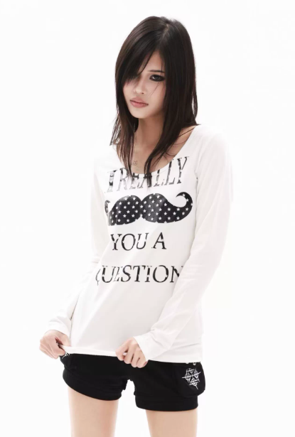 DETWONLINE™"Mustache"Long‑Sleeve Tee