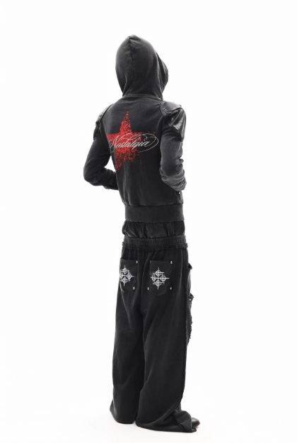 DETWONLINE™"Red‑Star‑Skull"Sweatshirt Jacket