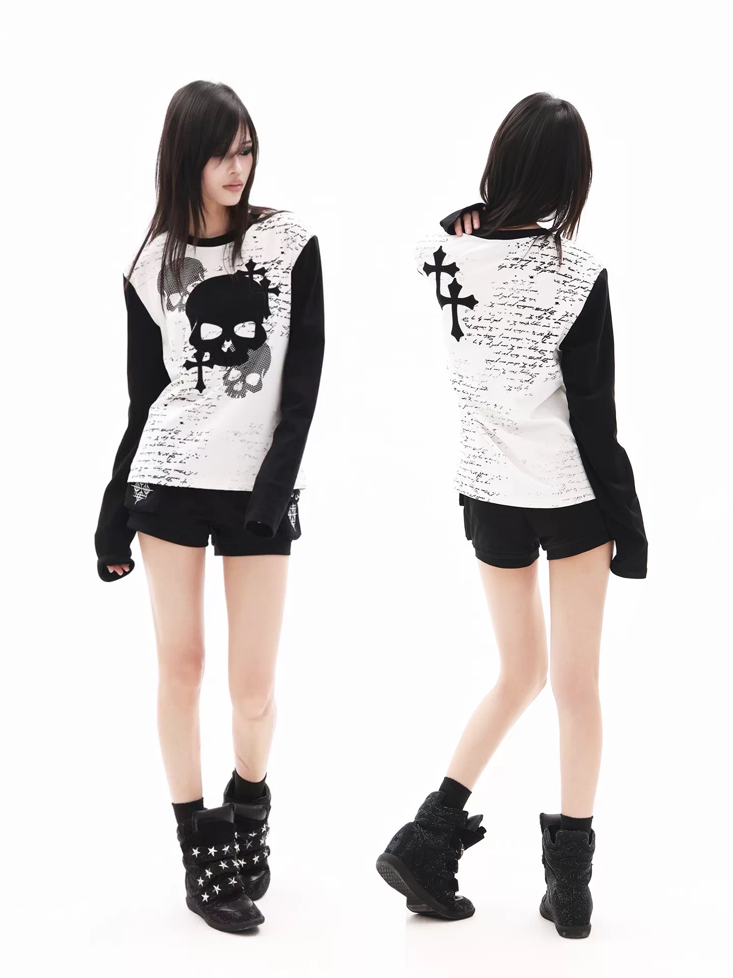 DETWONLINE™"Skull"Long‑Sleeve Tee