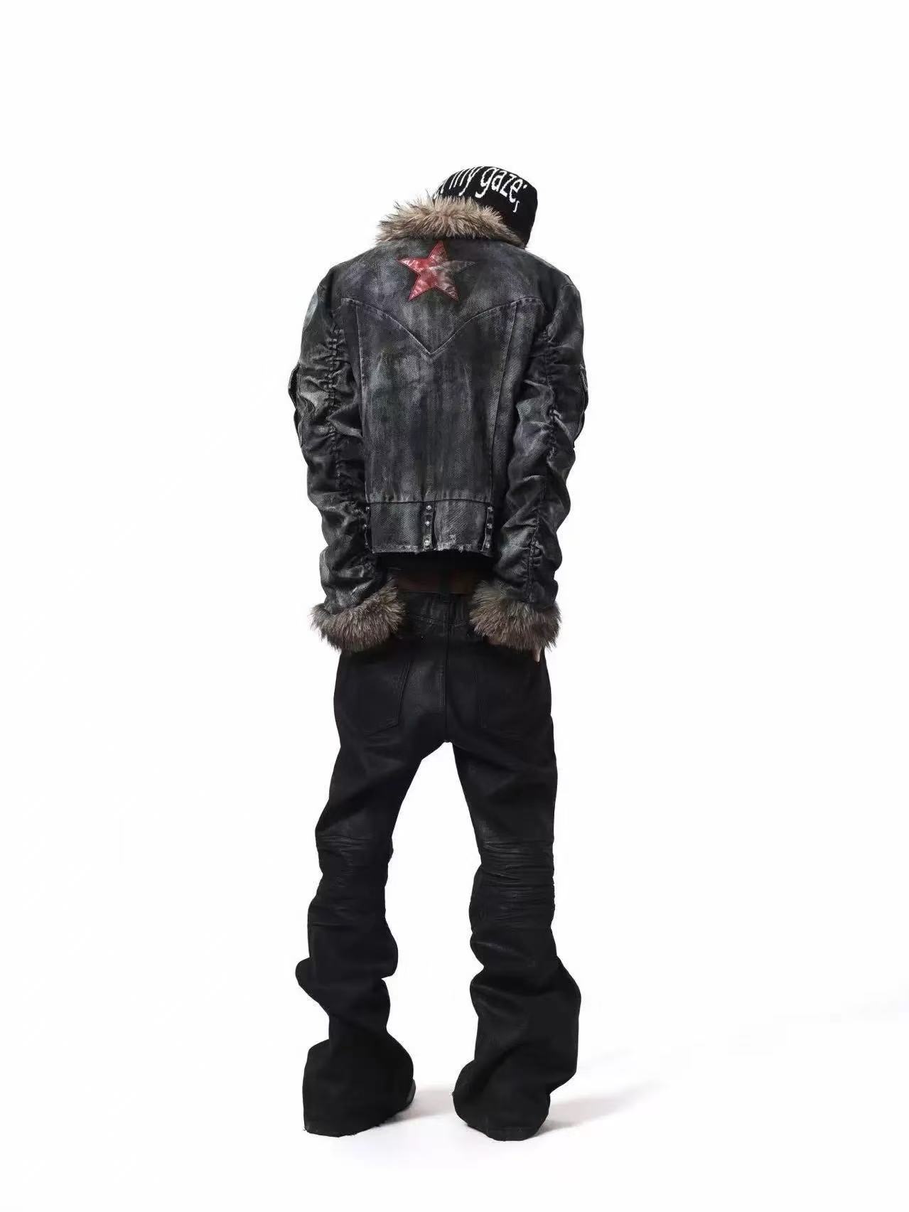 DETWONLINE™Rivet fur collar coat