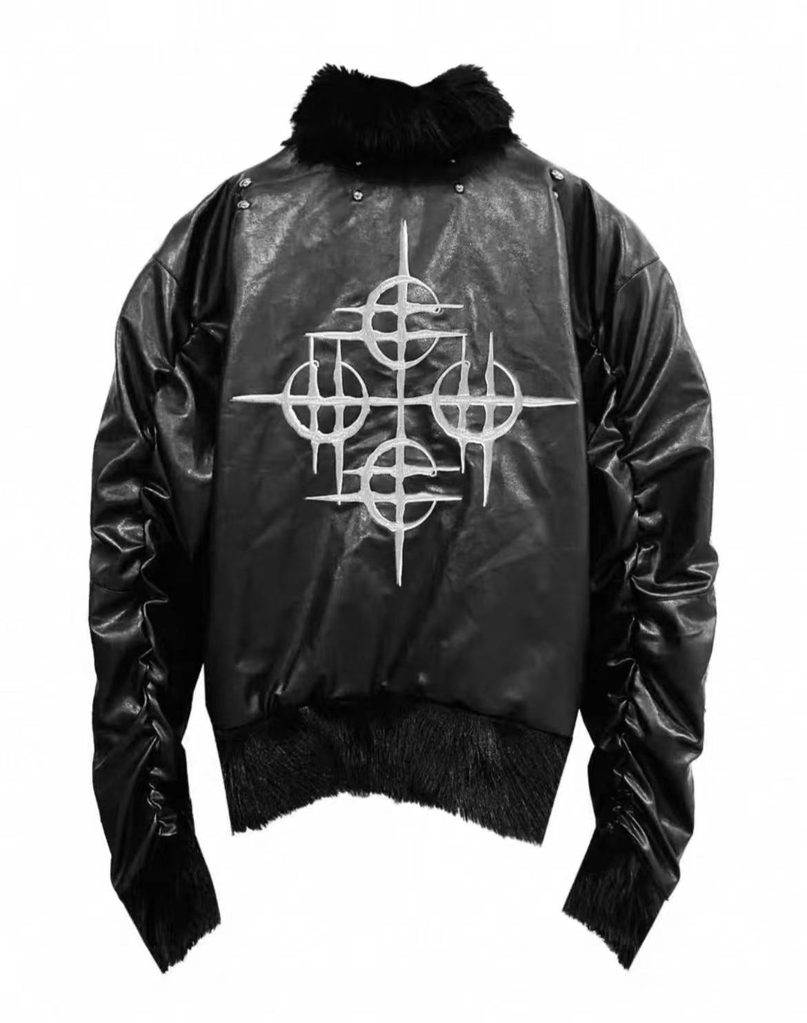 Detw online leather jacket with fur Bomber