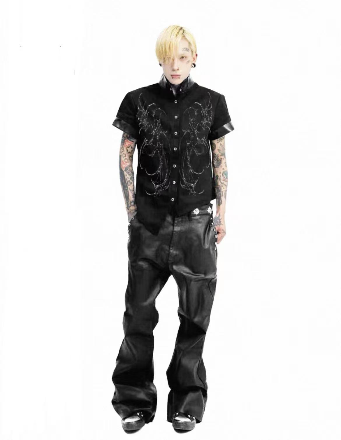 Detwonline Punk Dark Style Short Sleeve Shirt