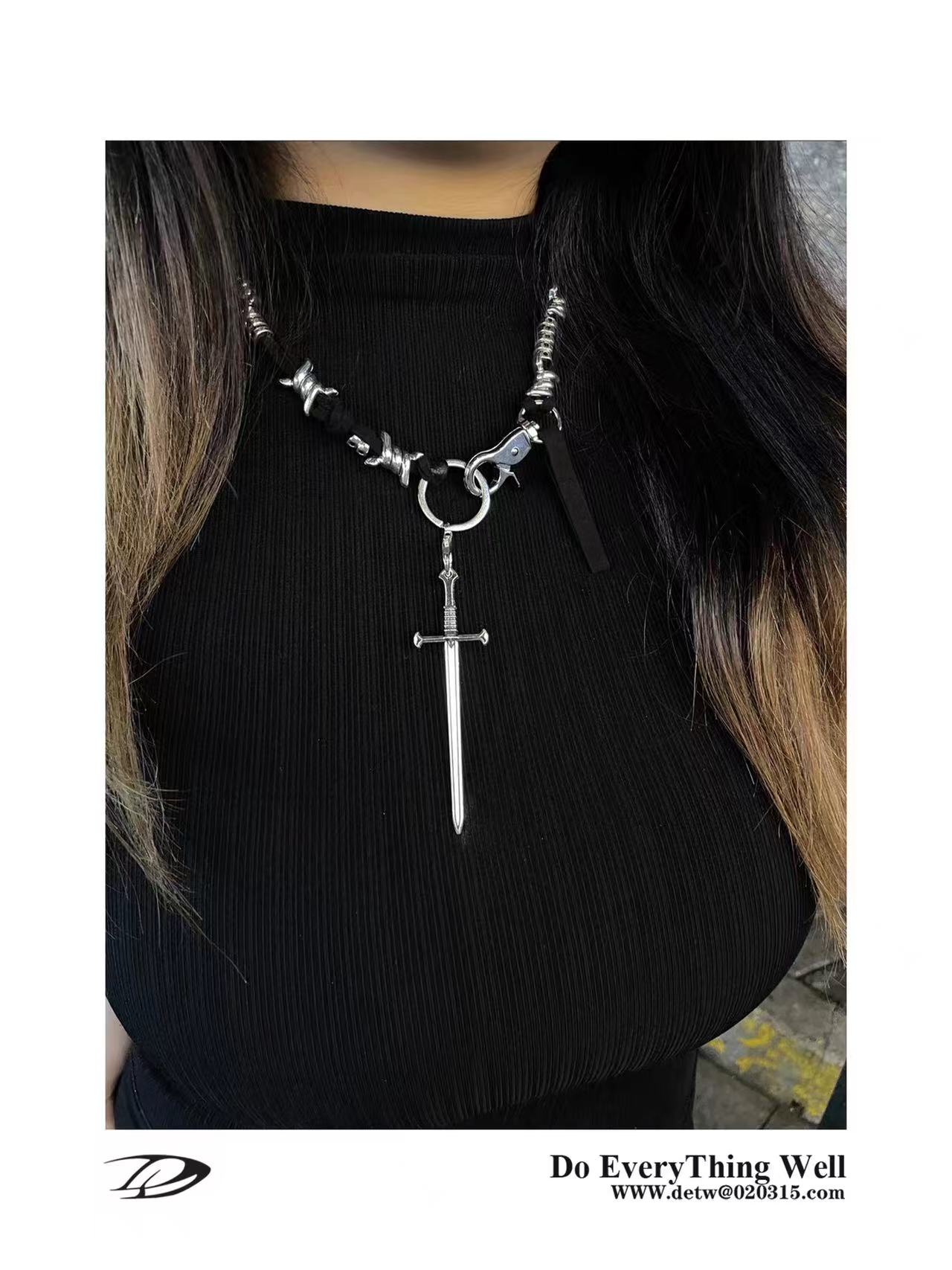 DETWONLINE Sword Pendant Necklace