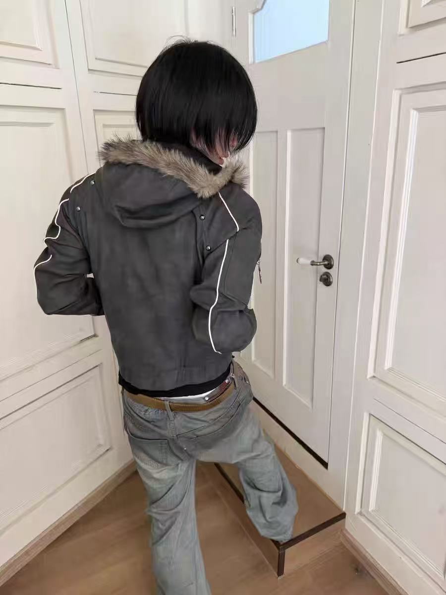 DETWONLINE™Fur-lined hooded coat