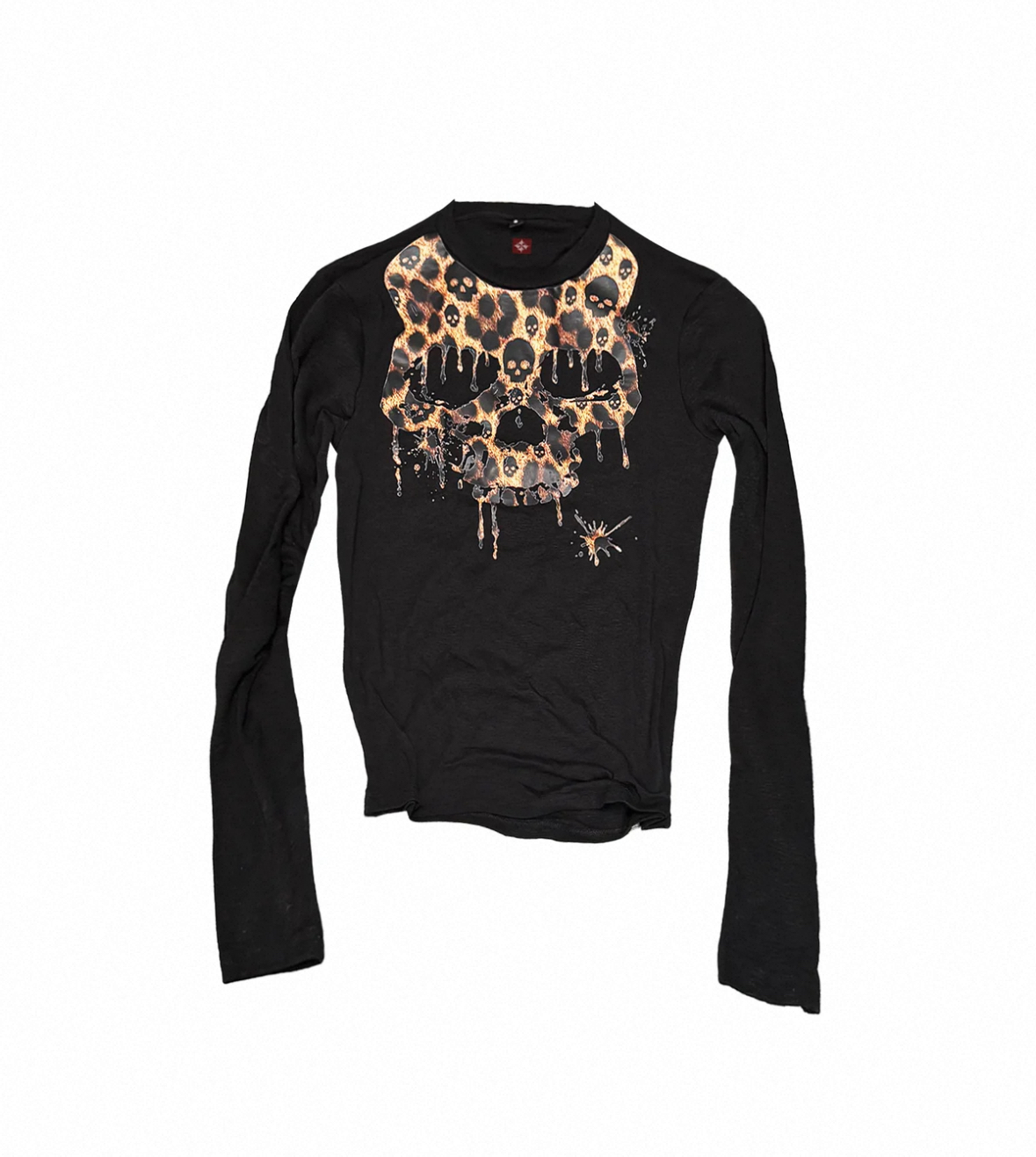 DETWONLINE™"Leopard‑Print Skull"Long‑Sleeve Tee