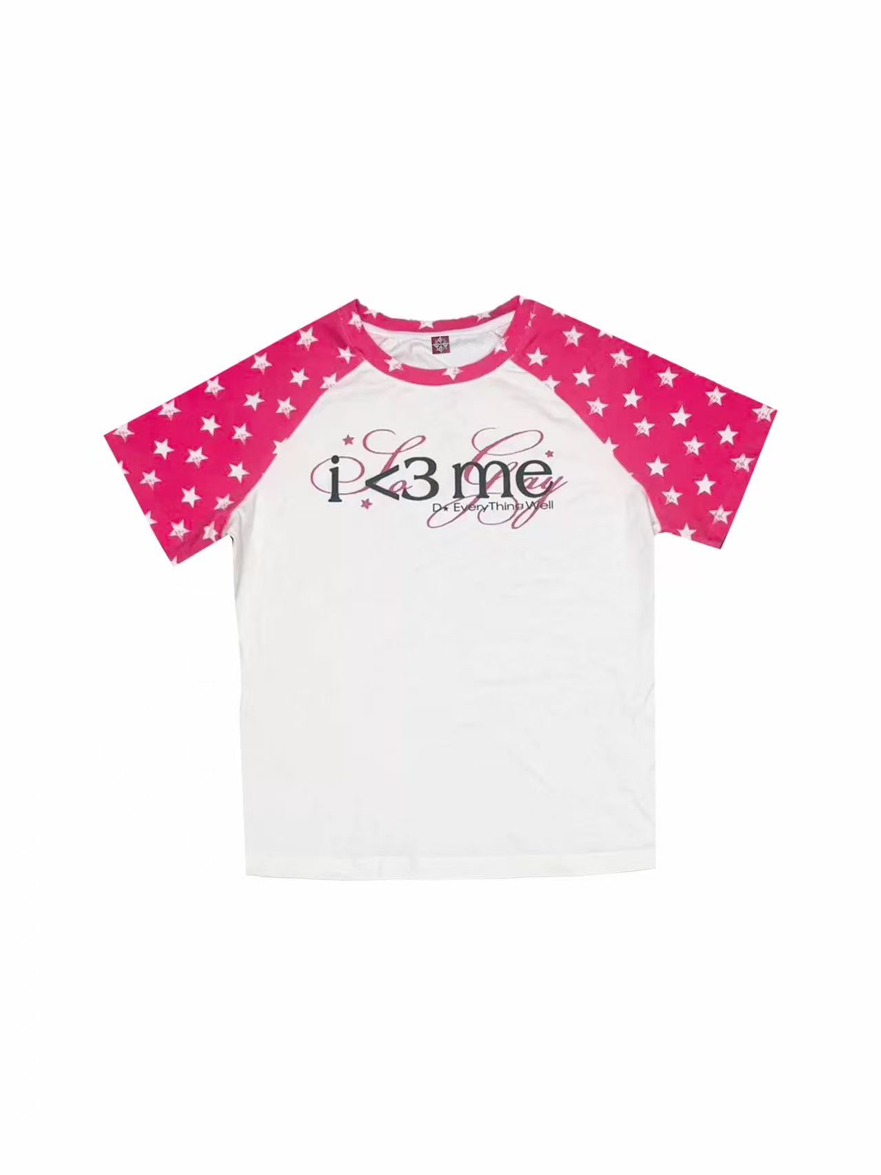 DETWONLINE™"i <3 me" Star-Print Raglan Sleeve T-Shirt