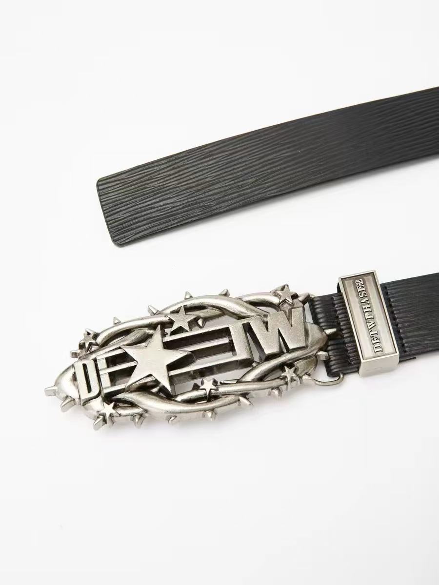 DETWONLINE™Thorn Starburst Metal Buckle Split Cowhide Belt