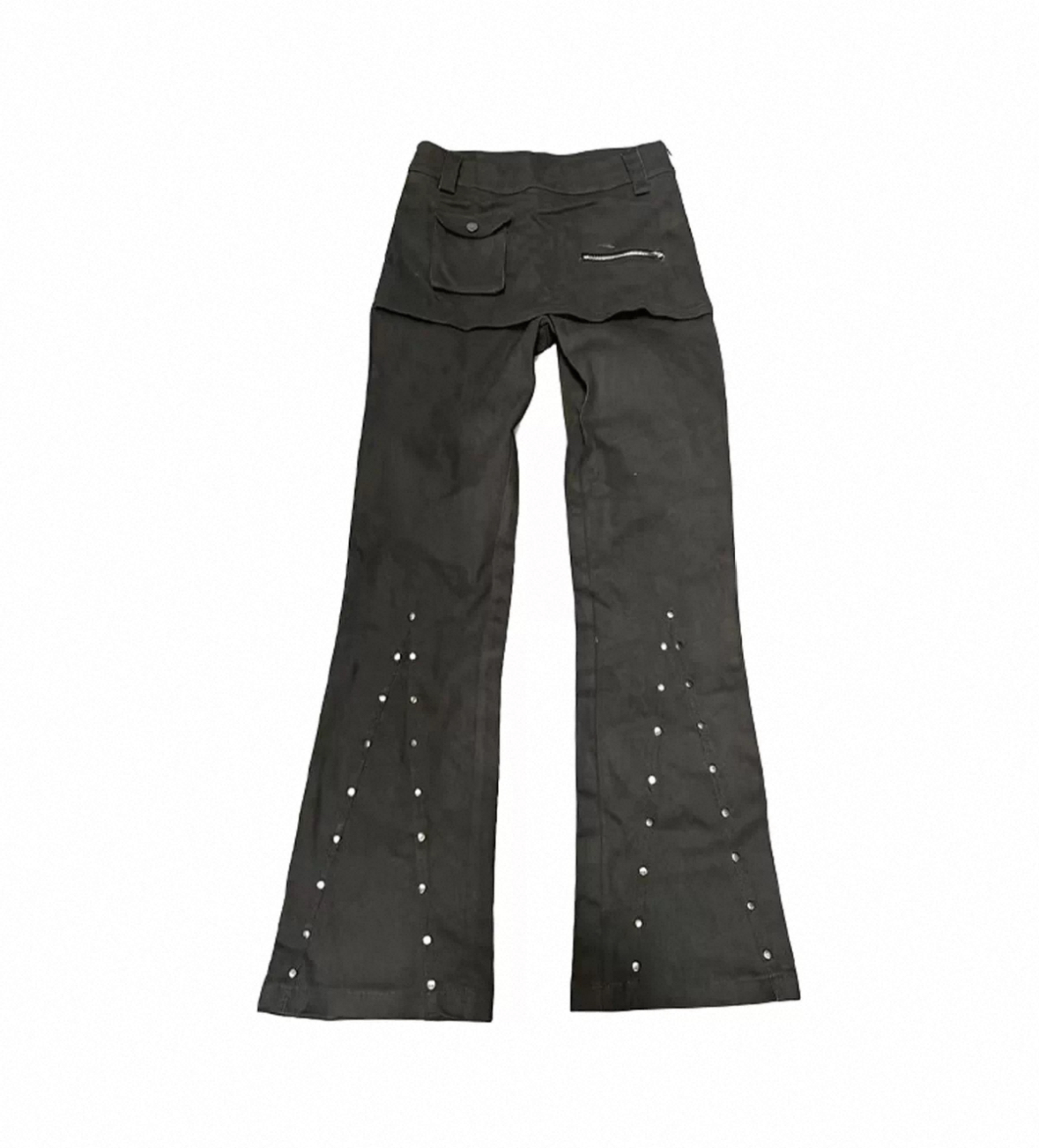 DETWONLINE™"Crown"Stacked Faux Two-Piece Skirt Denim Jeans