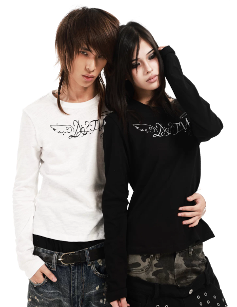 DETWONLINE™"Angel Slogan"Long‑Sleeve T‑Shirt