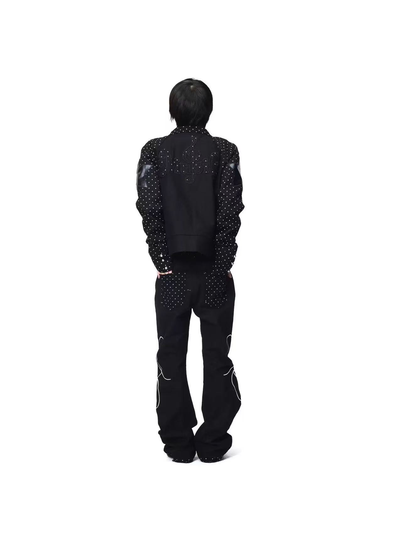 DETWONLINE™Y2K Punk Rhinestone Polka Dot Graffiti Wide Leg Jeans