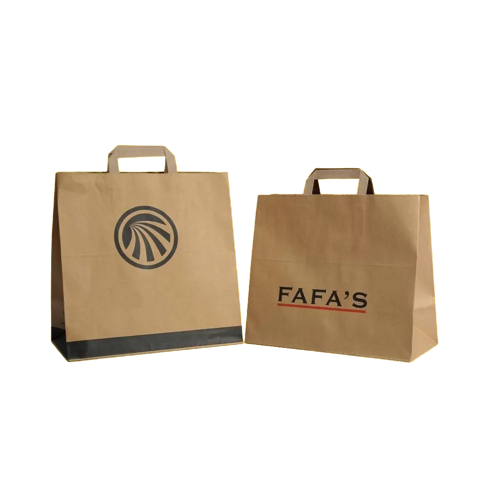 Custom Flat Handle Paper Bags