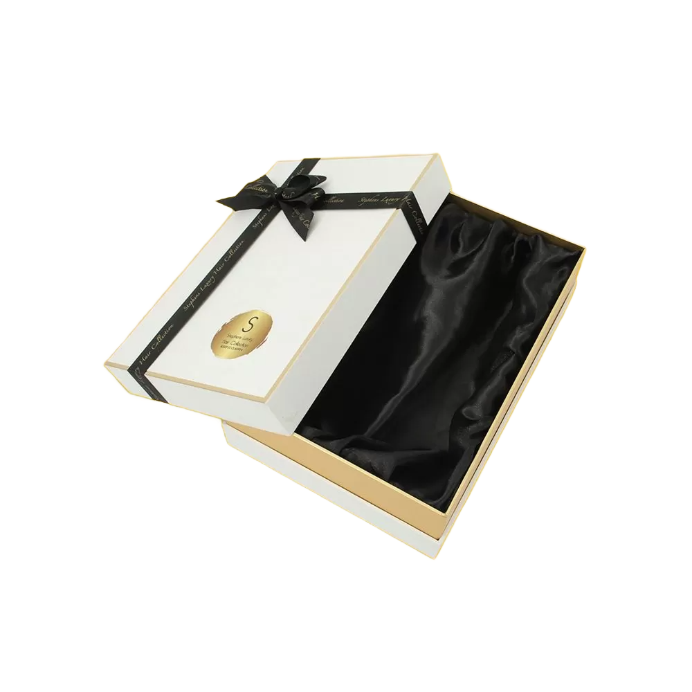 Custom Large Hair Extension Boxes With Ribbons