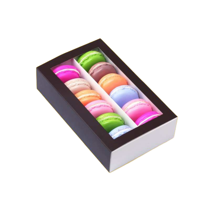 Custom Macaron Boxes with PVC Window