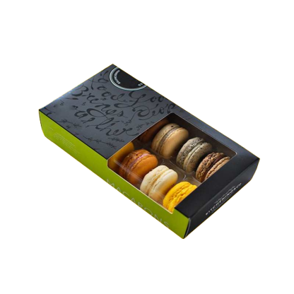 Custom Macaron Boxes with PVC Window