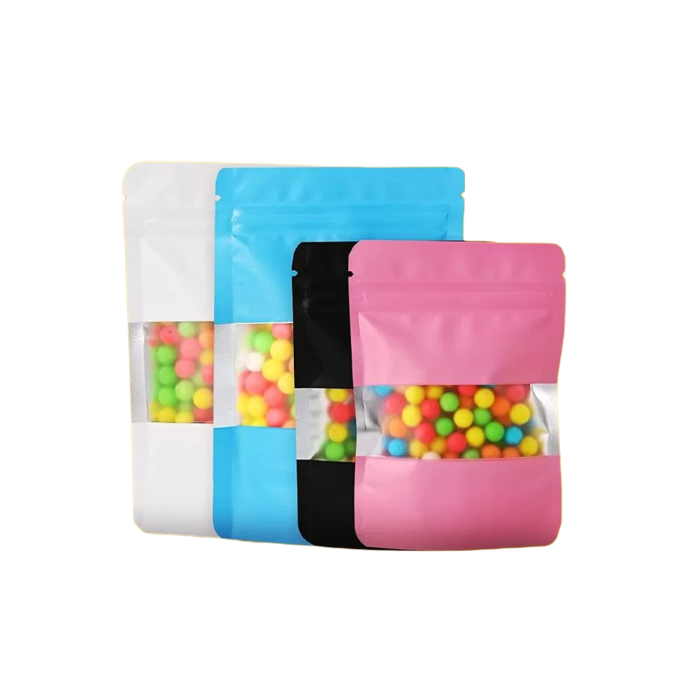 Odor-resistant mylar bags with PVC windows