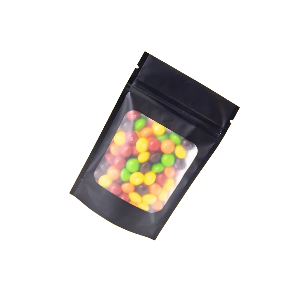 Odor-resistant mylar bags with PVC windows