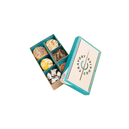 Biscuit box with partitions