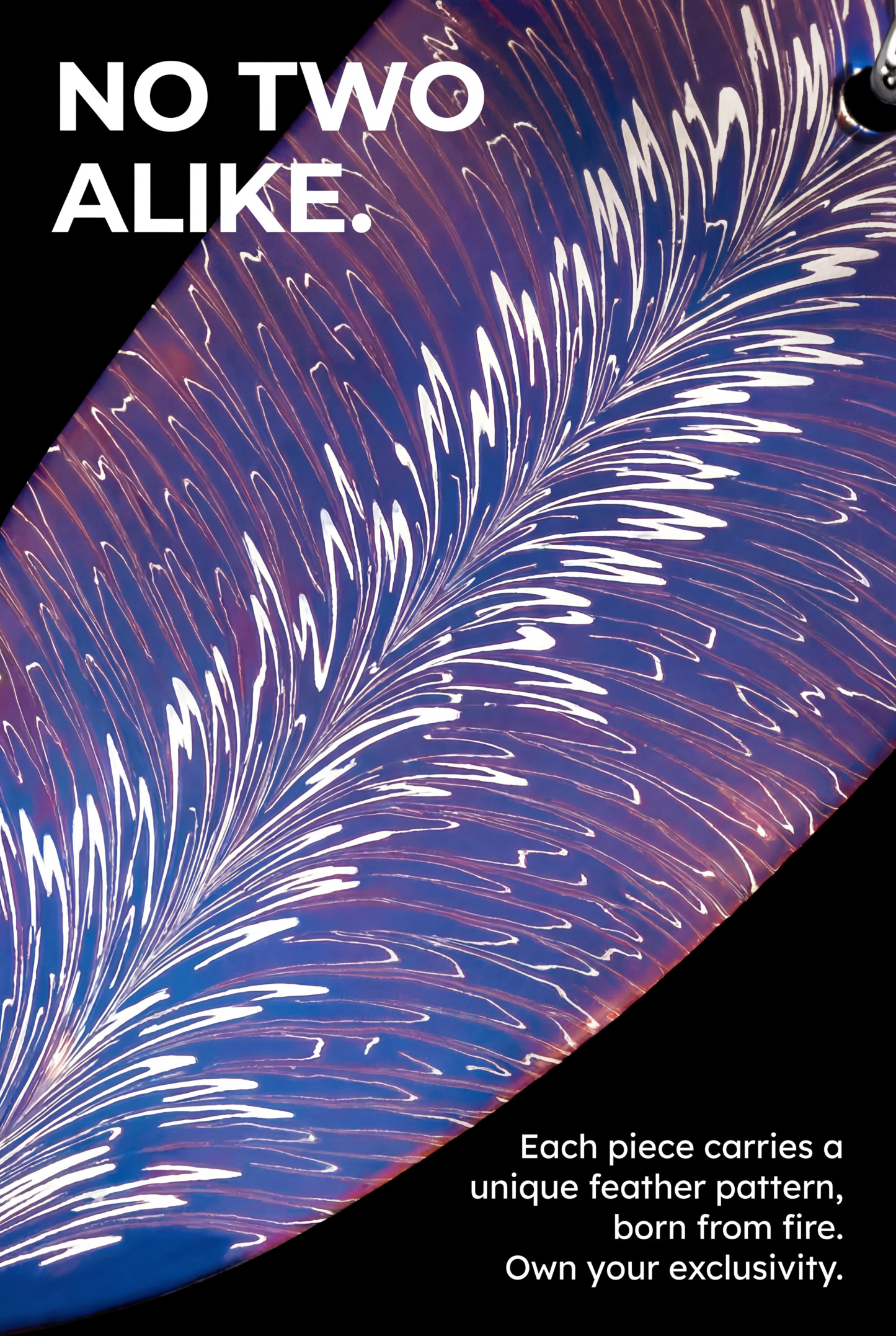 "Violet Plume Shield" | Heat-Purpled Damascus Steel Pendant| Bang In Forge