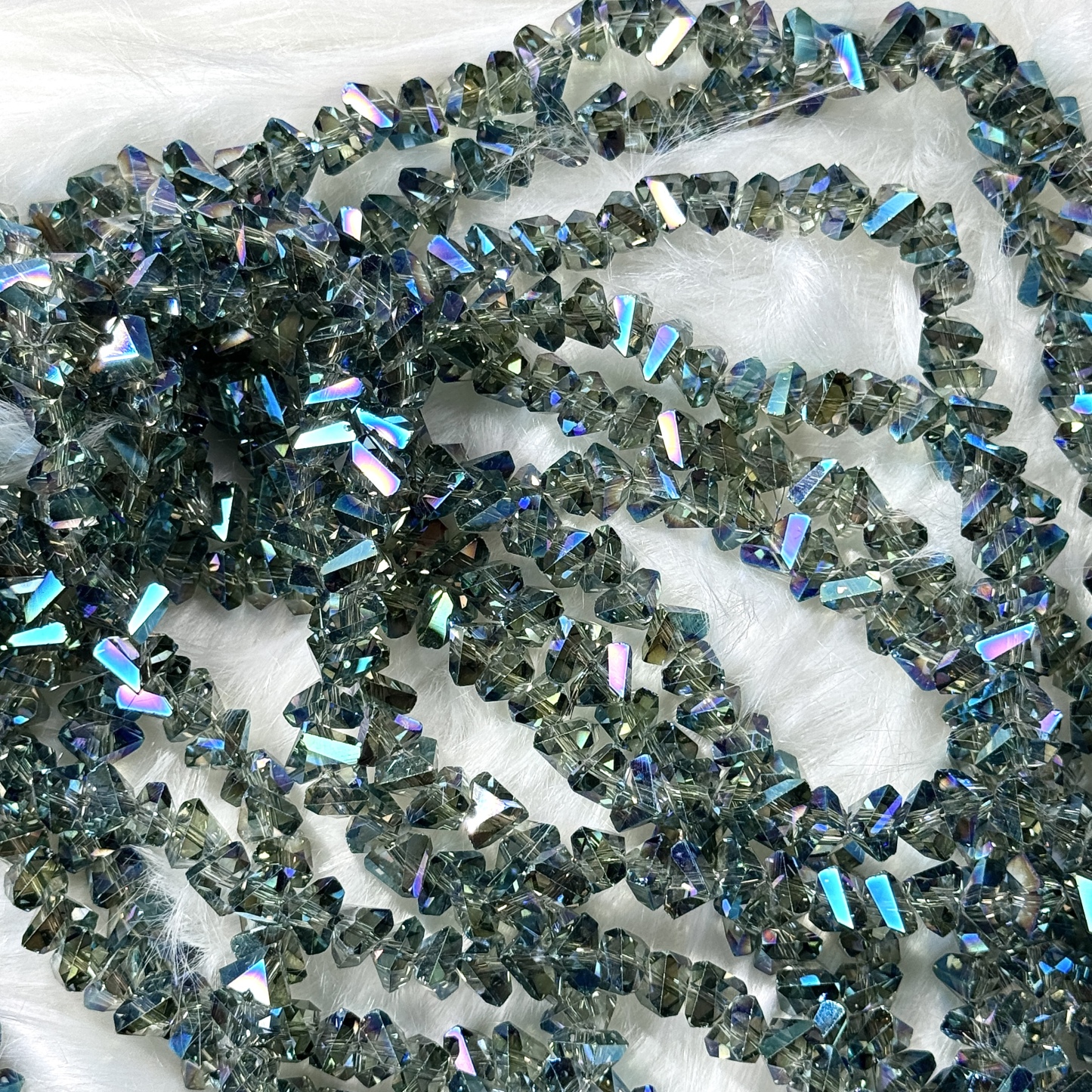 7mm green stone bead