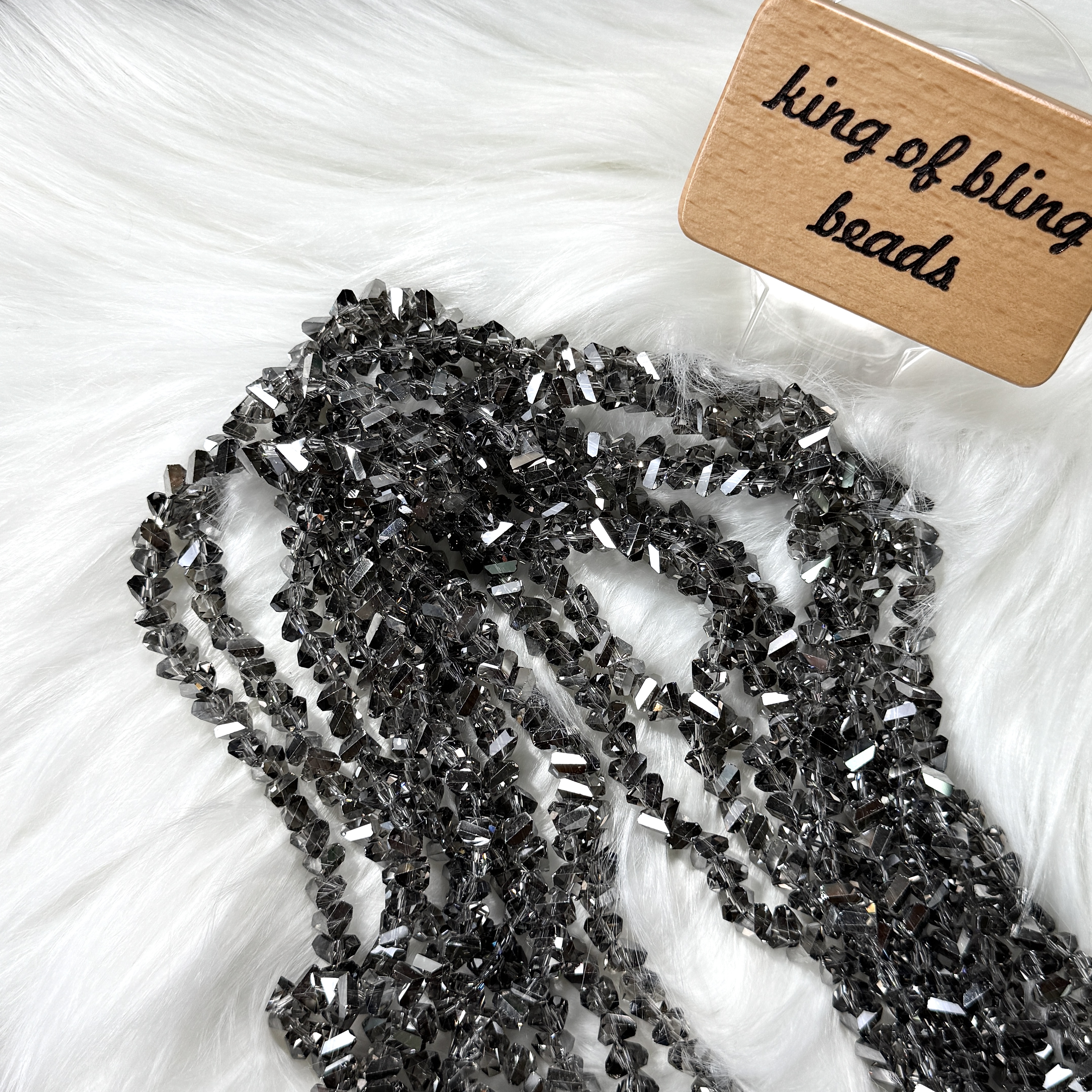 7mm black stone bead