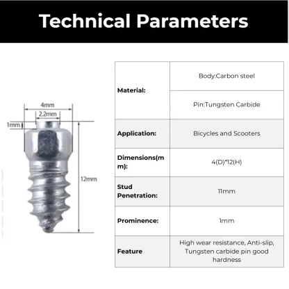 Model 4×4-H12 Screw Tire Studs technical parameters