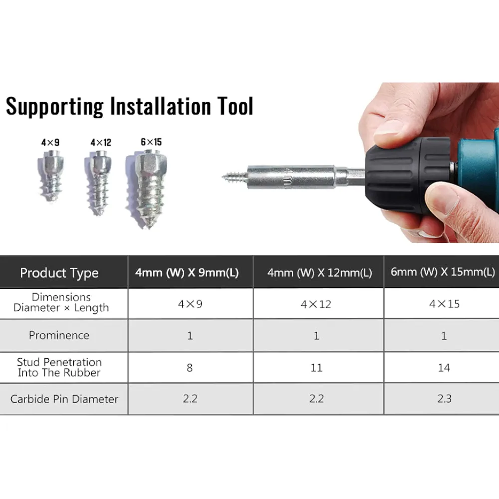 Model 4×4-H12 Screw Tire Studs for Dirt Bike