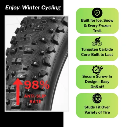 Model 4×4-H9 Screw Tire Studs for Bicycles | Long-Lasting Grip