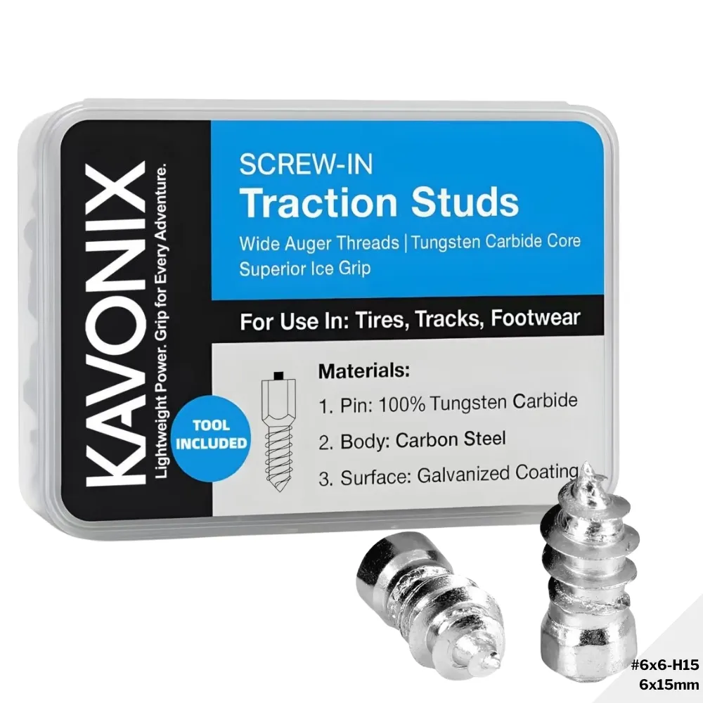 Model 6×6-H15 Tyre Studs for Motorcycle | Screw-In Tire Studs