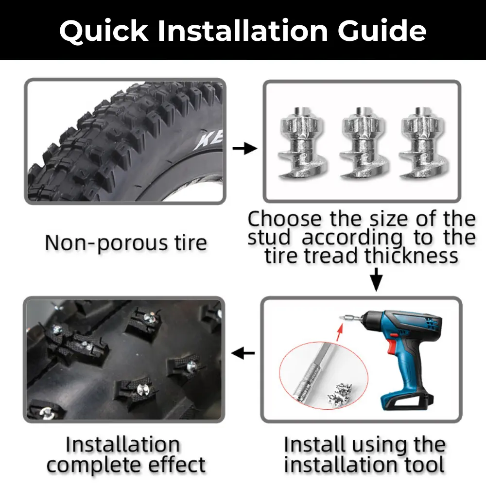 Quick installation guide for model 100 fat bike studs