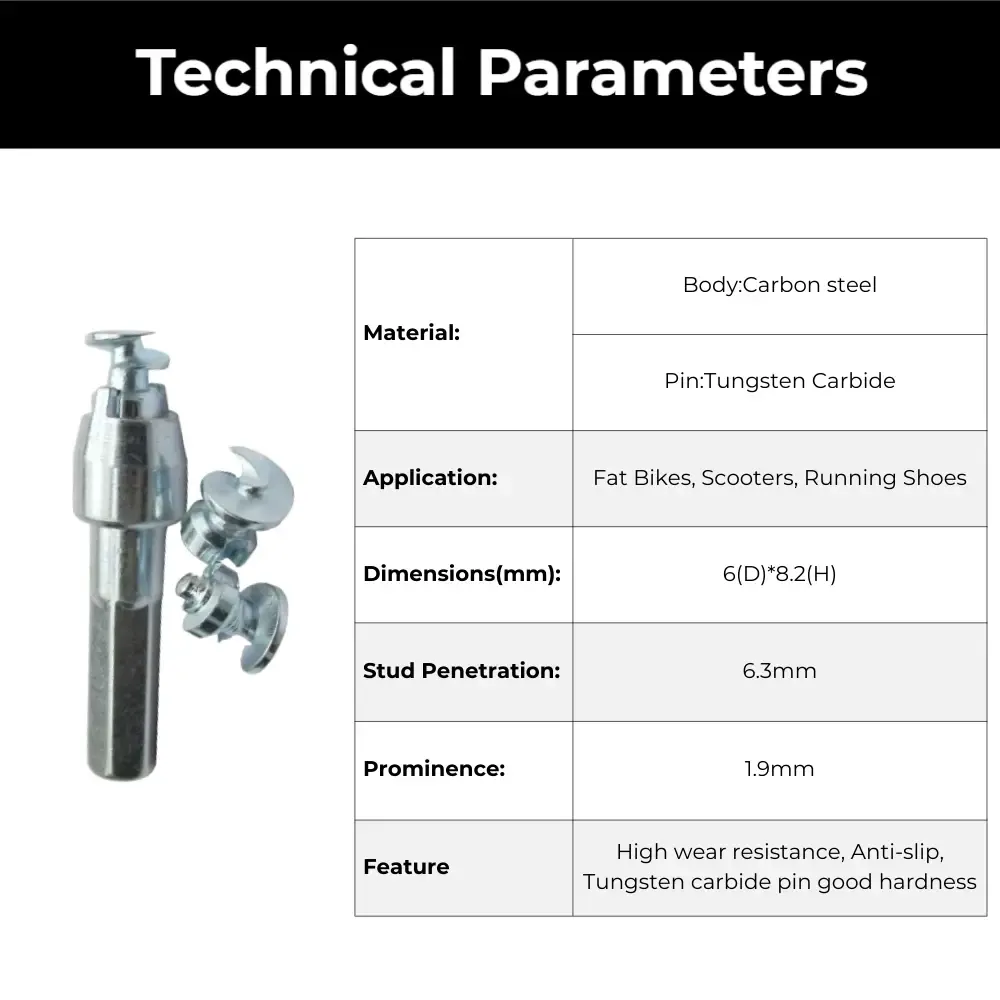 100 fat bike tire studs technical specifications chart