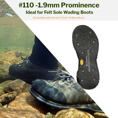 Model 110 1.9 mm Prominence Boot Studs for Traction in Felt Boot Soles