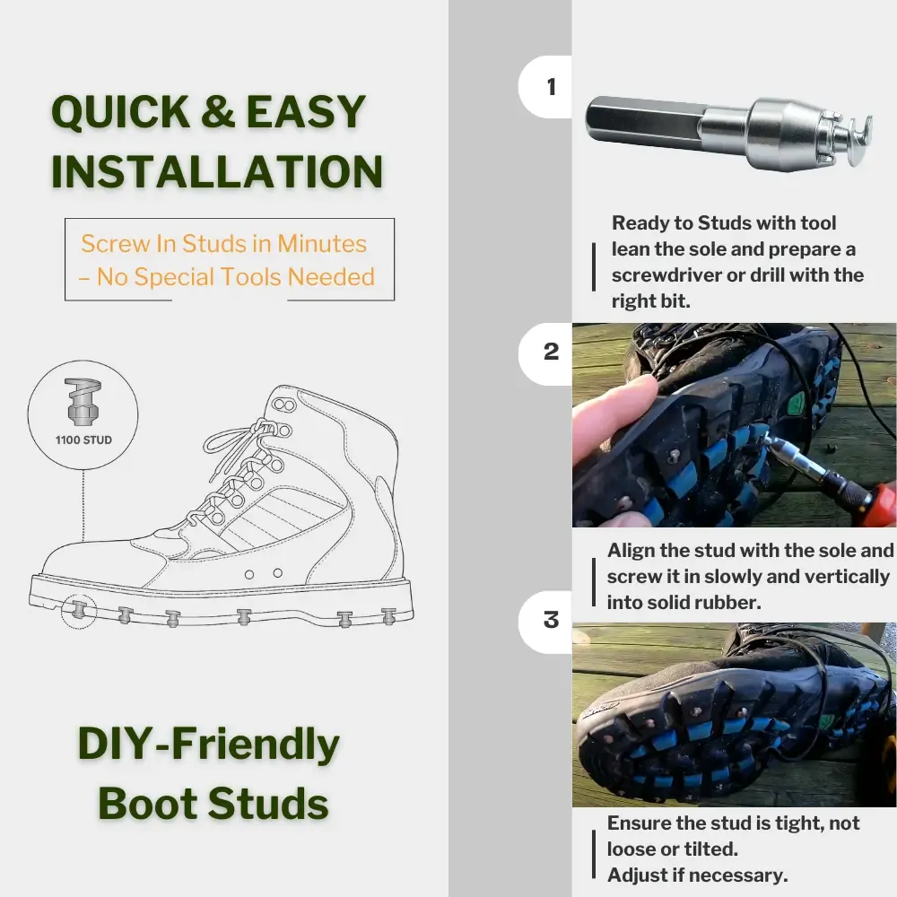 Easy 3-step guide to install boot studs on shoes/boots