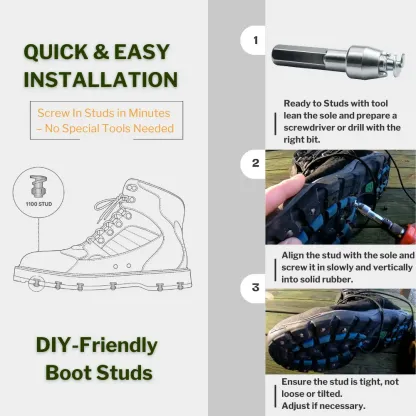 Easy 3-step guide to install boot studs on shoes/boots
