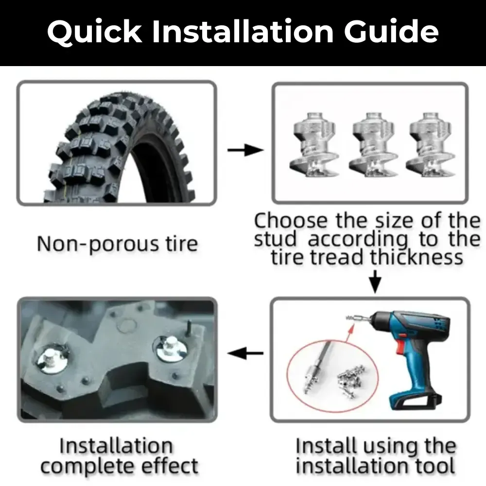 Quick installation guide for model 120 street motorcycle studs