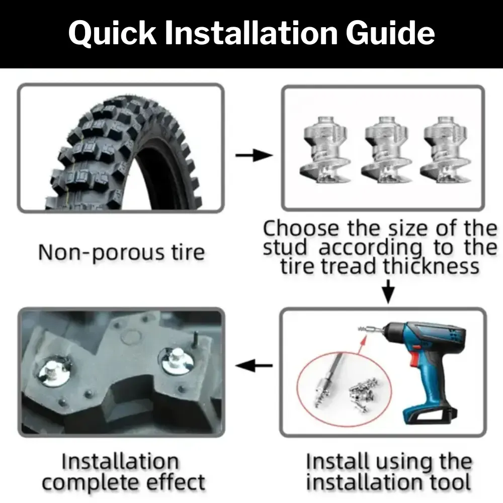 Quick installation guide for model 110 motorcycle studs