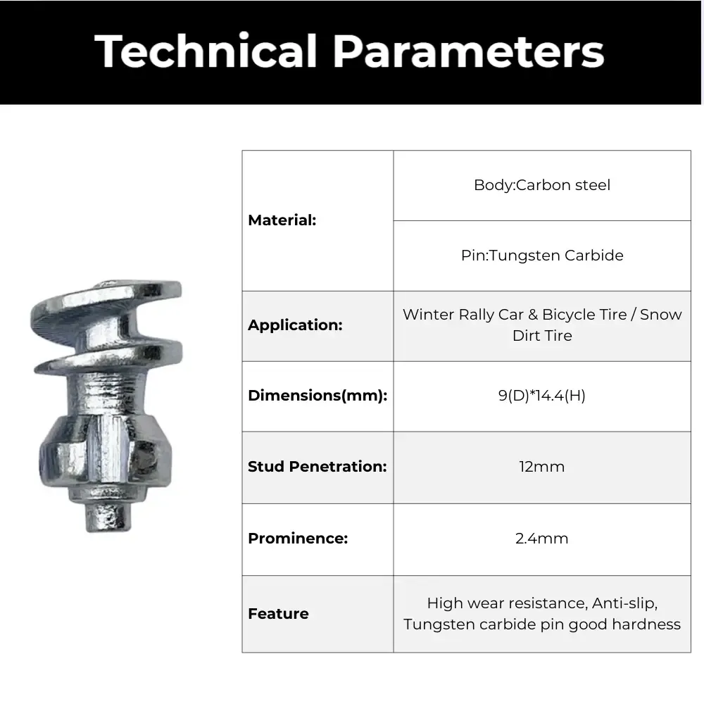 135 motorcycle tire studs technical parameters chart
