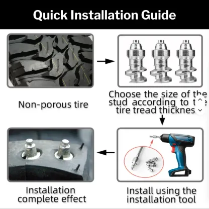Quick installation guide for 150 tire studs