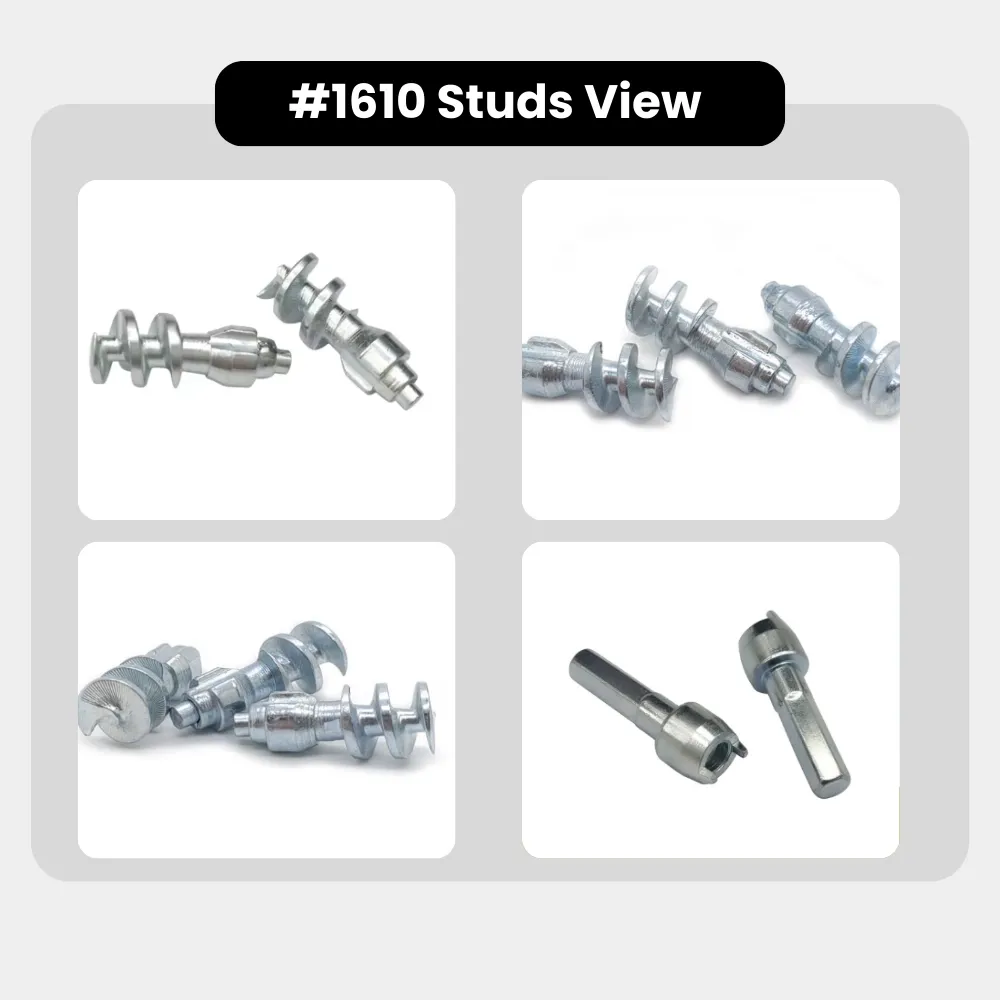Snowmobile Track Studs 1610 multi-angle view of carbide studs
