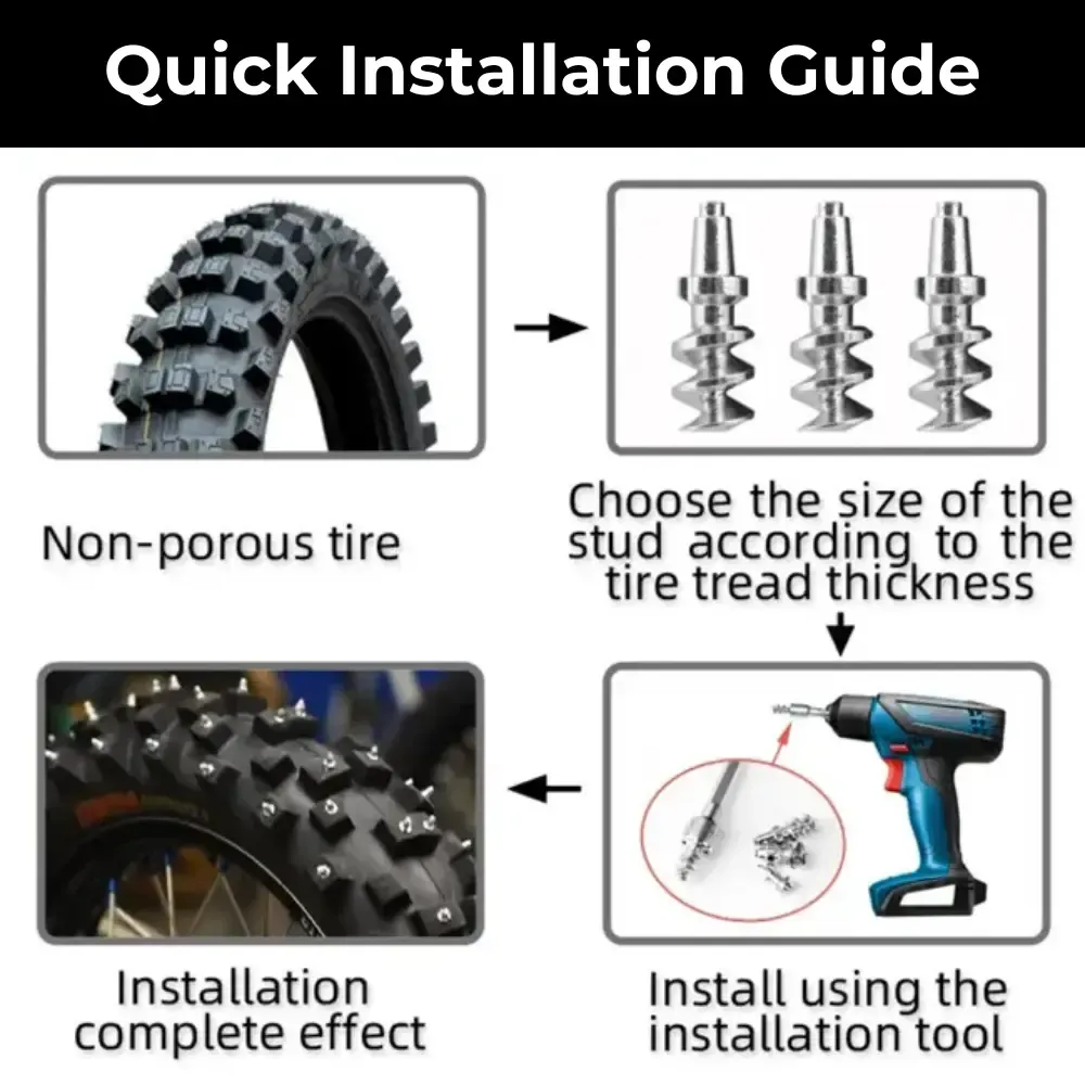 170 dirt bike studs installation guide and tool set