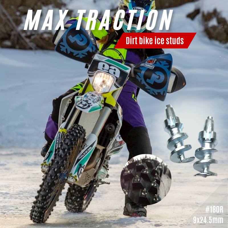 Anti-slip 180R studs for motorcycle and dirt bike tires